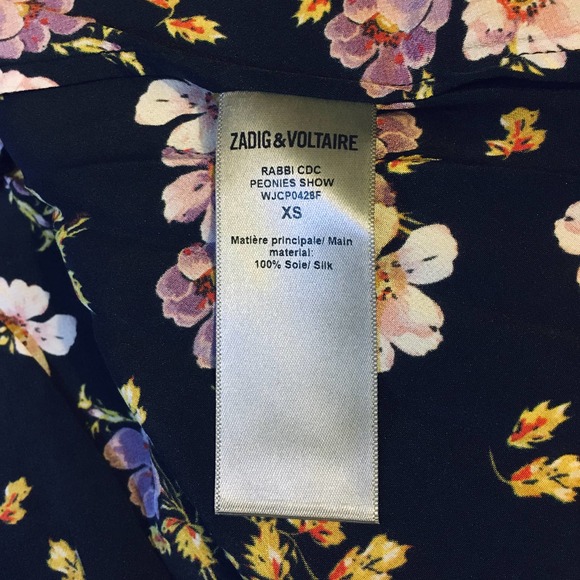 ZADIG & VOLTAIRE Rabbi Peonies Dress Floral Silk Mini - Picture 8 of 8